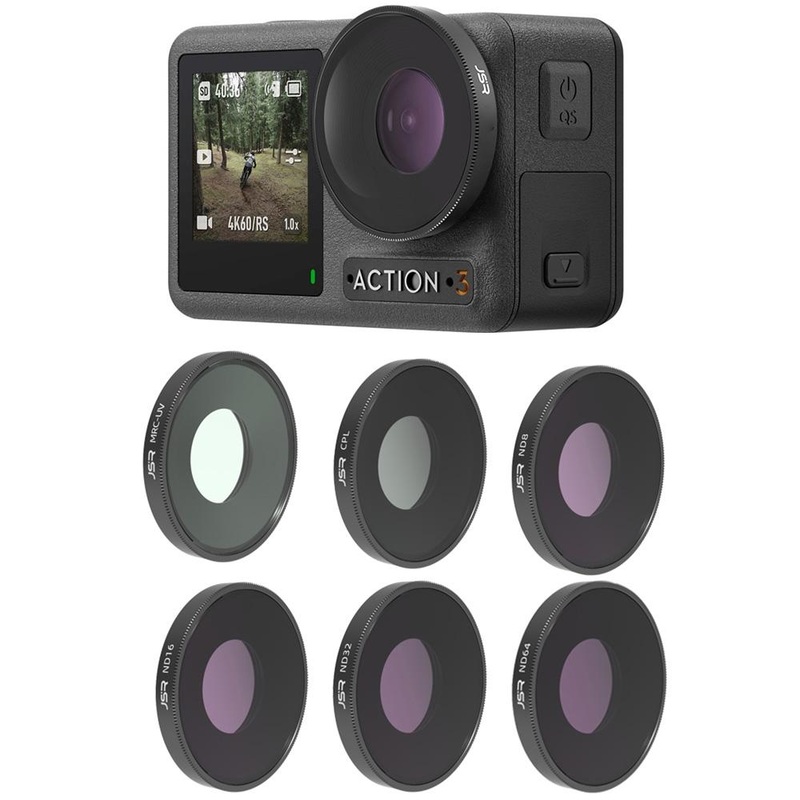4-In-1 Lens Filter Set For Dji Action 3 – Uv Cpl Nd8-64 PRL-6150POD