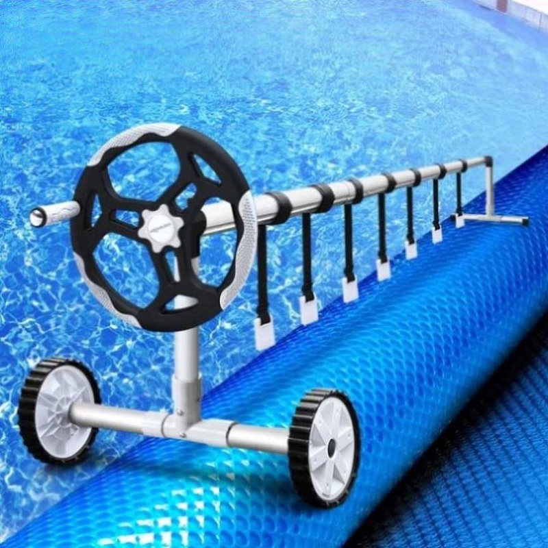 Aquabuddy Pool Cover 500 Micron 11×4.8m Blue Swimming Pool Solar Blanket 5.5m Roller PC-110X48-L-BL-ROLLER