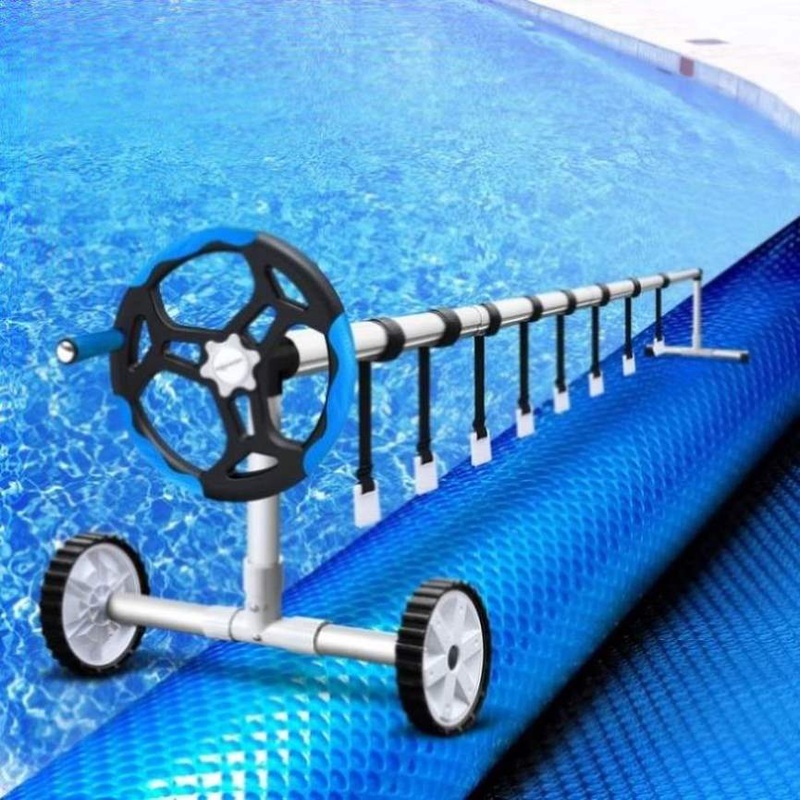 Aquabuddy Pool Cover 500 Micron 11×4.8m Swimming Pool Solar Blanket 5.5m Roller Blue PC-110X48-L-BL-ROLLER-BU