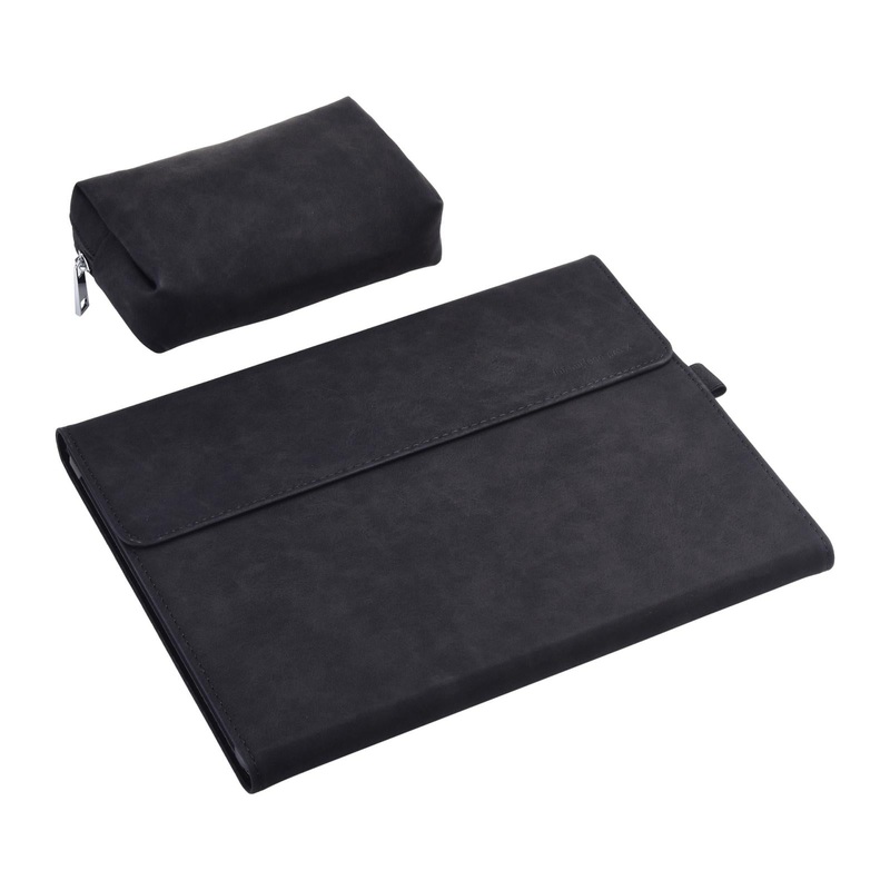 Black Leather Tablet Case For Microsoft Surface Pro X With Power Bag – 13 Inch PRL-6091191060DBT
