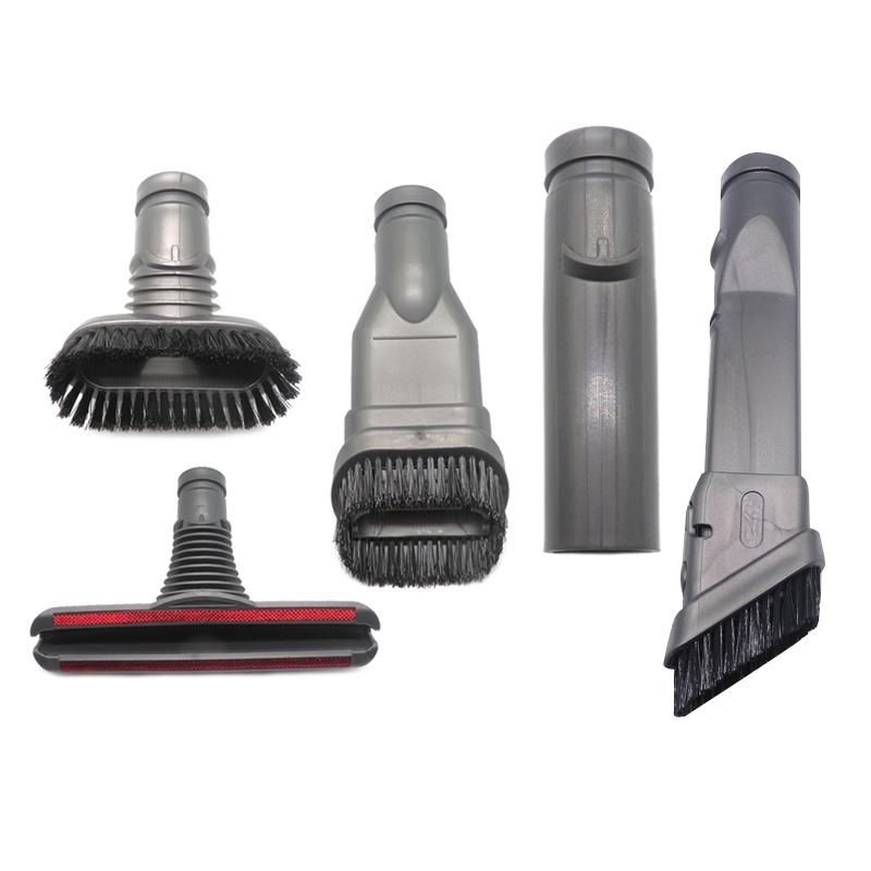 5-In-1 Round Brush Set For Dyson Vacuum Cleaner – Includes Stiff Brush Bed Brush And Connector PRL-6887CH