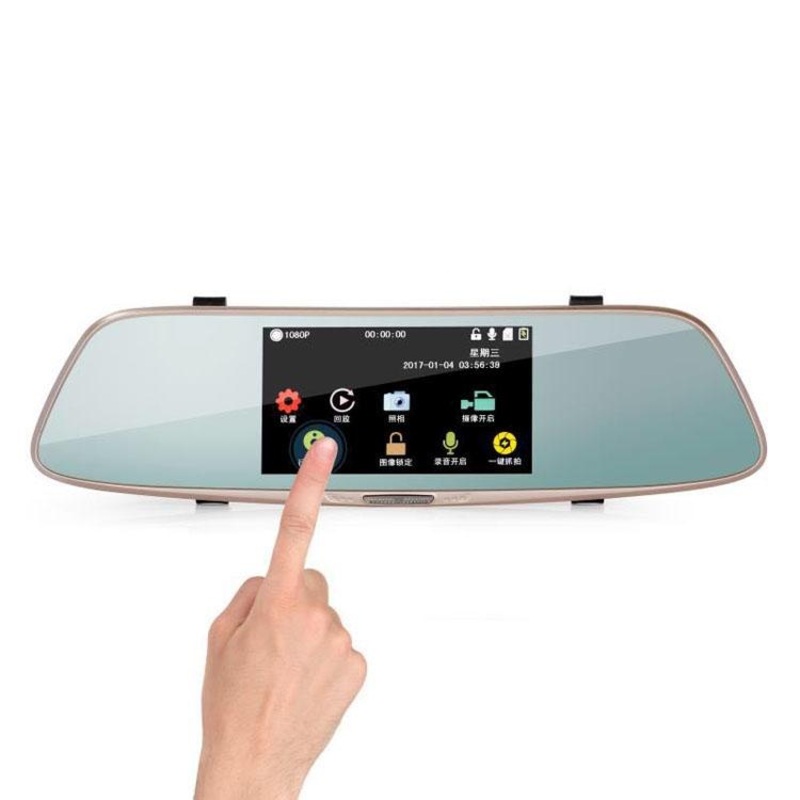 720P Dual Channel Car Black Box With 5 Ips Touch Screen Rear View Mirror PRL-6539SMC