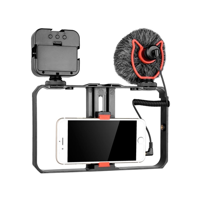 Vlogging Video Rig With Mic & Fill Light For Smartphone PRL-4111ACD