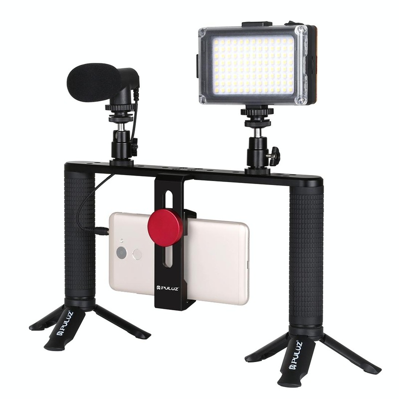 4-In-1 Vlogging Kit With Led Light Microphone Tripod And Stabilizer PRL-4203TKP