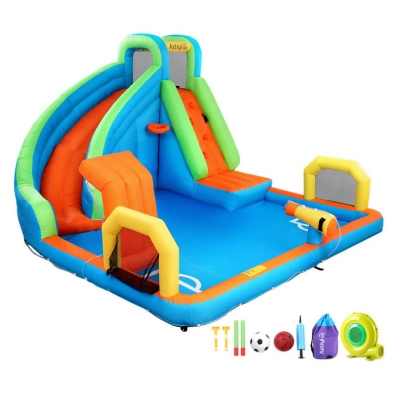 AirMyFun Kids Inflatable Pool Water Slide Cannon Splash Park Castle Outdoor Toys 427X374CM IOT-B-83019A-MC