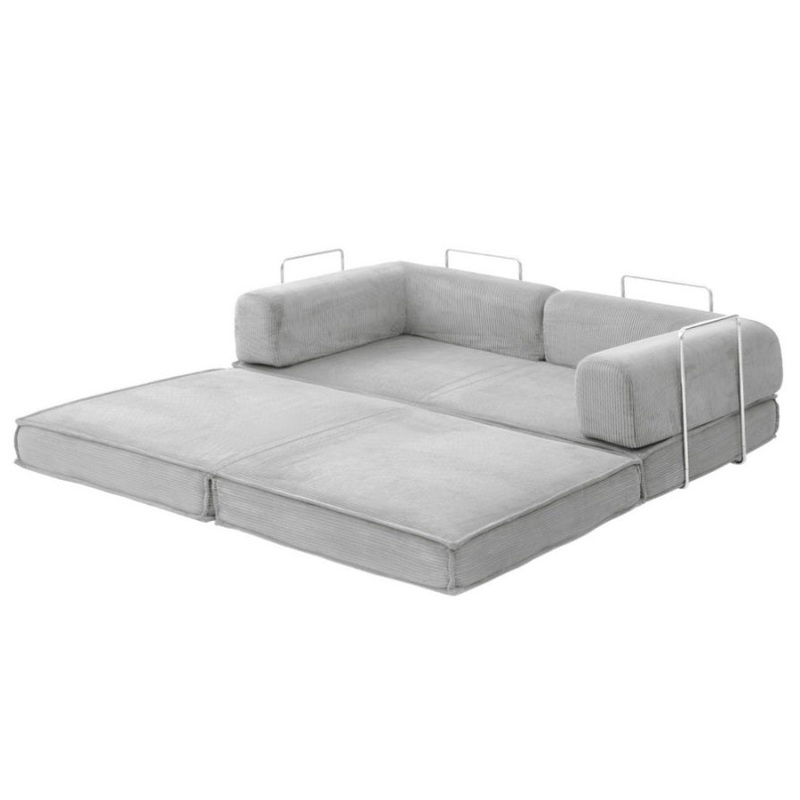 Artiss Convertible Folding Sofa Bed Grey SBED-E-FLD03-2S-GY-AB