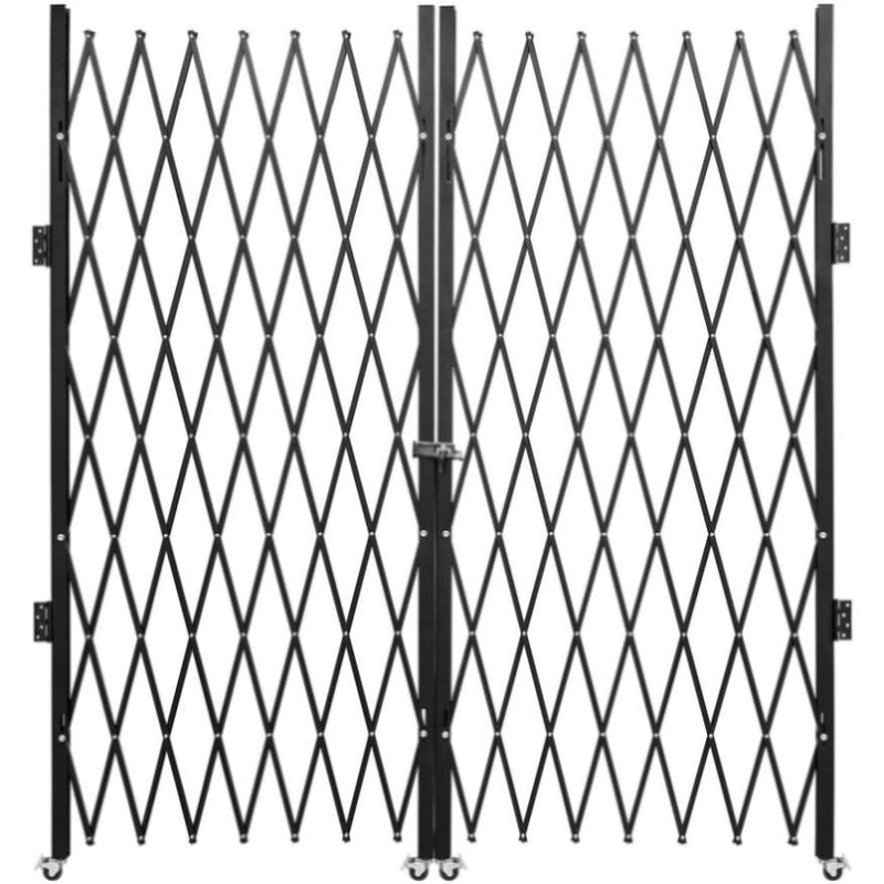 VEVOR Double Folding Security Gate Folding Door Gate 5.1′ H x 10.2′ W Scissor Gate V952-SSFDMSM1.5X3M0001V0