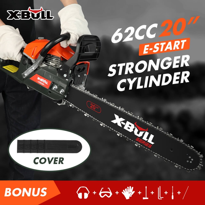 X-BULL Chainsaw Petrol Commercial 62cc 20 Bar E-Start Tree Pruning Top Handle V211-AUEB-HGT010