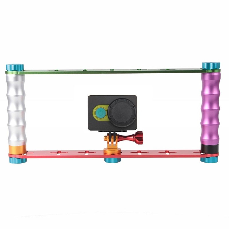 Aluminum Dual Grip Stabilizer For Action Cameras With Jaws Flex Clamp Mount PRL-4532-ACD-S