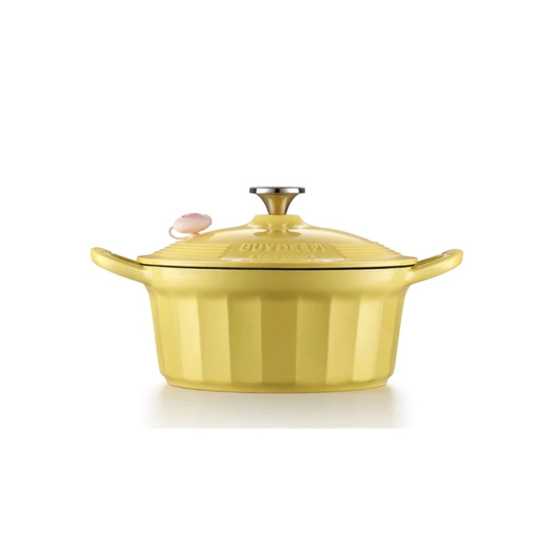 BUYDEEM CP551 Enameled Cast Iron Dutch Oven V943-CP551-25CM-YELLOW