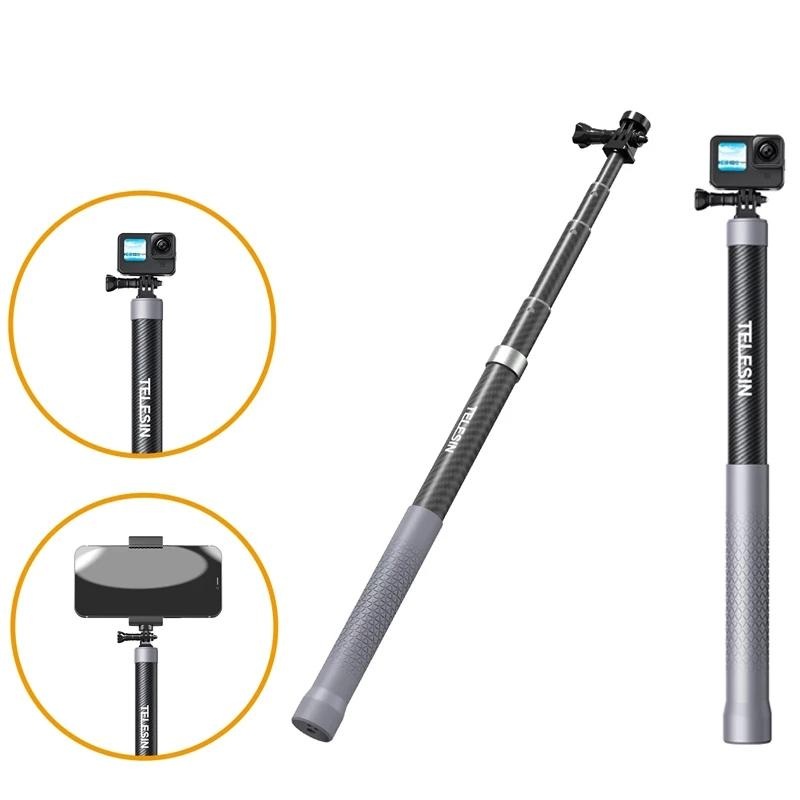 Carbon Fiber Selfie Stick For Action Cameras – 1 / 4 Screw PRL-46623060DBT
