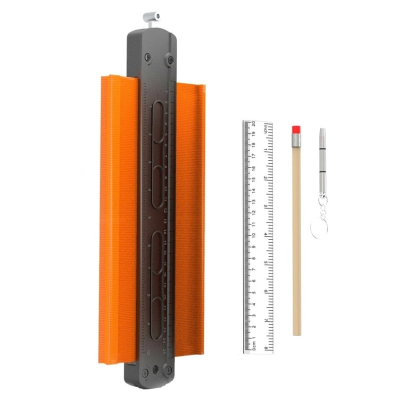 Metal Profile Contour Utensils Set With 10 Ruler Straight Edge Pencil And Screwdriver – Locking PRL-5059091060DBT