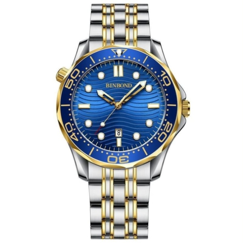 Waterproof Men Sports Watch – Inter-Gold Blue Surface Binbond B2820 Luminous PRL-5028043060DBT
