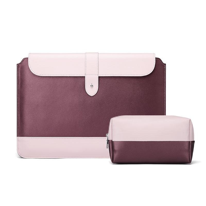 13-14 Inch Horizontal Microfiber Notebook Liner & Power Bag – Wine Red PRL-3258455750DBT