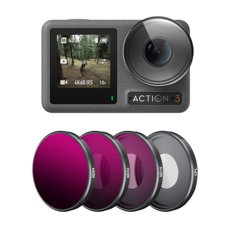 4-In-1 Lens Filter For Dji Action 3 Nd16 Nd32 Nd64 Cpl PRL-3250POD