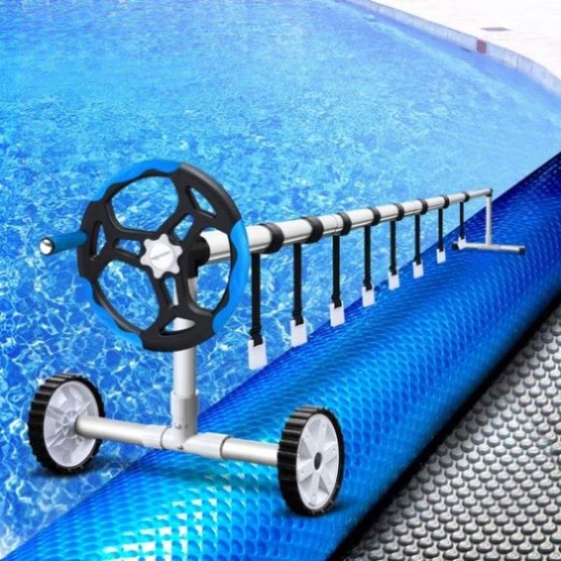 Aquabuddy Pool Cover 500 Micron 10.5×4.2m Swimming Pool Solar Blanket 5.5m Blue Roller PC-105X42-L-DX-BL-ROLLER-BU