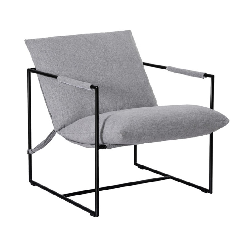 Artiss Armchair Lounge Chair Sling Grey UPHO-G-ARM01-FLD-GY