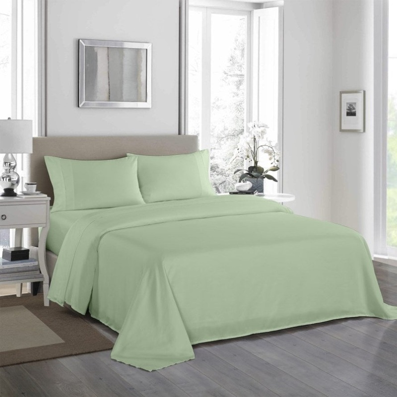 Royal Comfort – 1200TC Ultrasoft 4 Pc Sheet Set – Double – Sage Green ABM-10002275