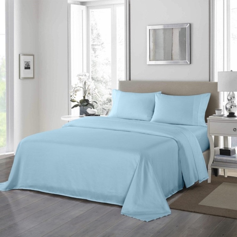 Royal Comfort 1200TC Ultrasoft 4 Piece Sheet Set – Double – Sky Blue ABM-205603