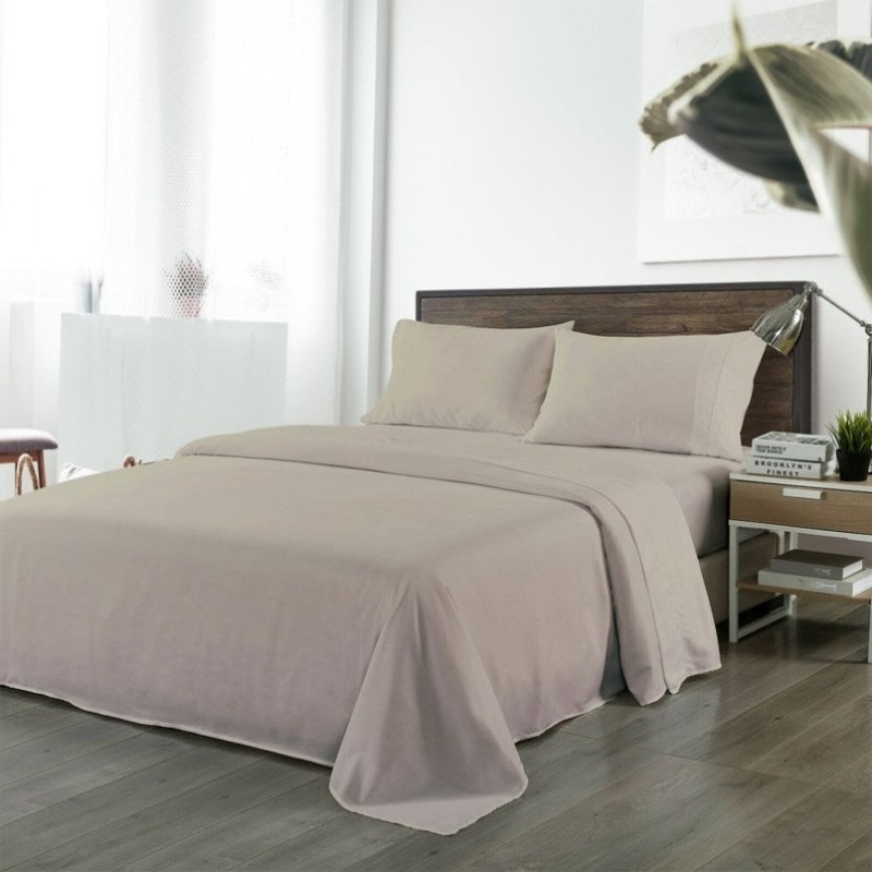 Royal Comfort Blended Bamboo Sheet Set Warm Grey – Double ABM-201995