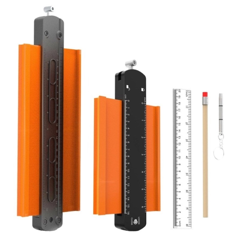 Metal Profile Contour Utensils Set With Lock – 6 & 10 Ruler Straight Pencil Screwdriver PRL-4059091060DBT