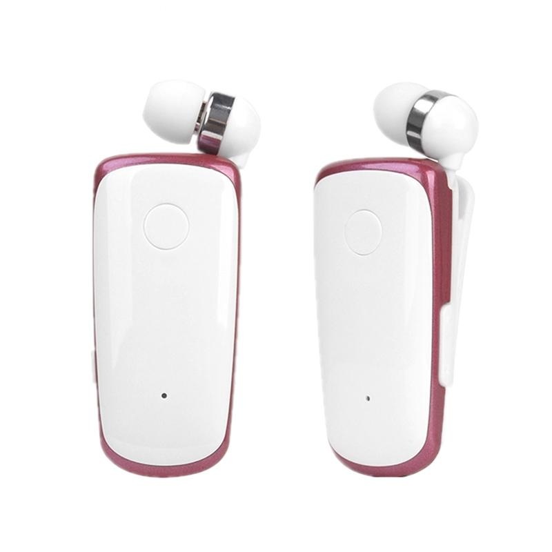 Wireless Bluetooth In-Ear Earphone With Vibrating Alert And Hands-Free Clip – Rose Red PRL-40878300AYS