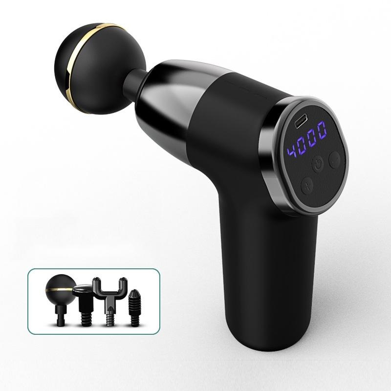 20-Speed Electric Shock Muscle Massage Gun With Lcd Screen – Black PRL-2116719450DBT