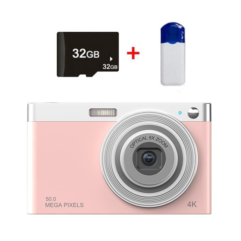 4K 8X Optical Zoom Telescopic Lens Digital Camera With Card Reader & 32G – Pink PRL-2120023060DBT
