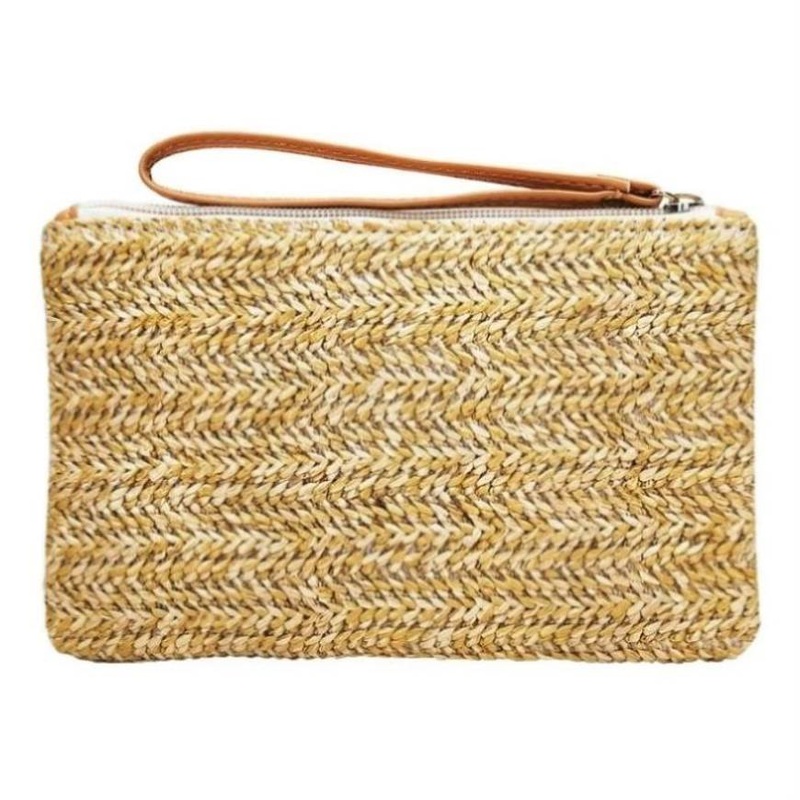 Beach Straw Clutch Coin Purse For Summer Fun PRL-3014032060DBT