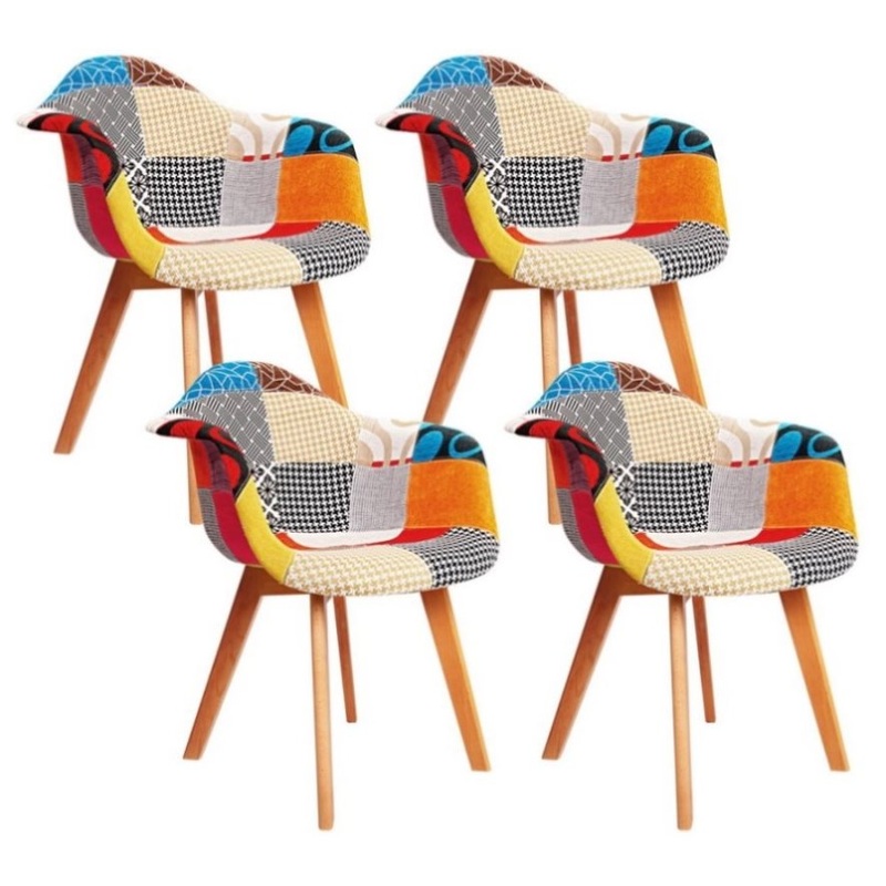 Artiss Dining Chairs Set of 4 Fabric Retro Replica DSW BA-TW-M2503-66FBX4