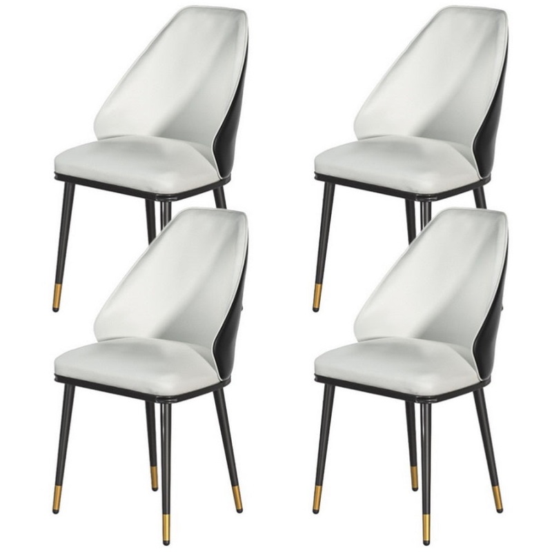 Artiss Dining Chairs Set of 4 Leather Seat Beige and Black UPHO-C-DIN-01-PU-WHX4