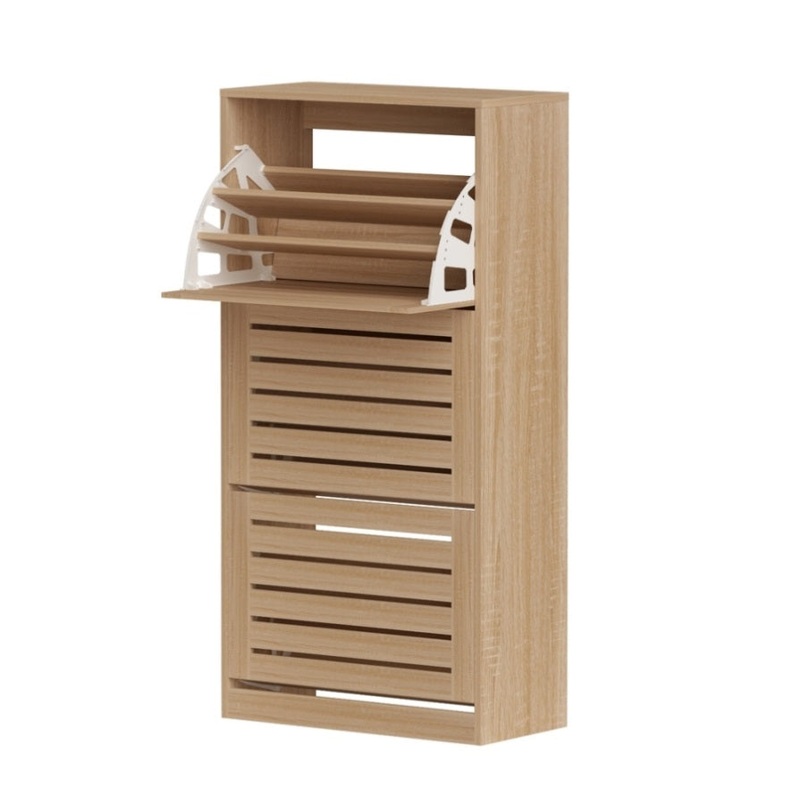 Artiss Shoe Cabinet Storage Drawer 45 Pairs Pine FURNI-N-SHOE-3D-WD