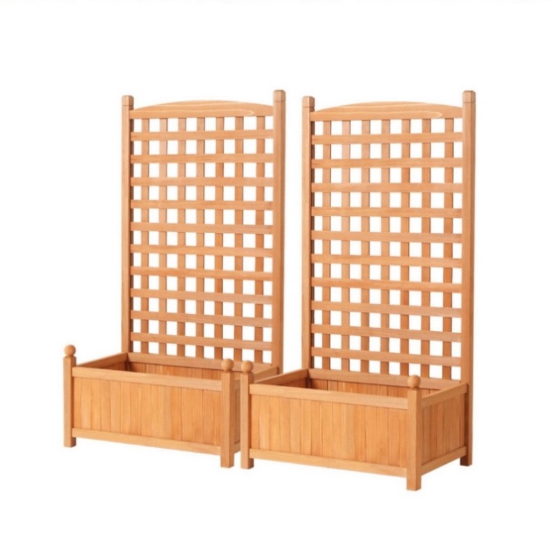 Green Fingers 2X Garden Bed Wooden 64x35x115cm Planter Raised Box Container Trellis GARDEN-WOOD-PANEL-58X2
