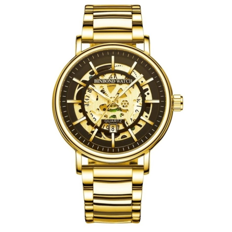 Waterproof Luminous Quartz Watch – Multifunctional Gold-Black-Gold PRL-3046843060DBT