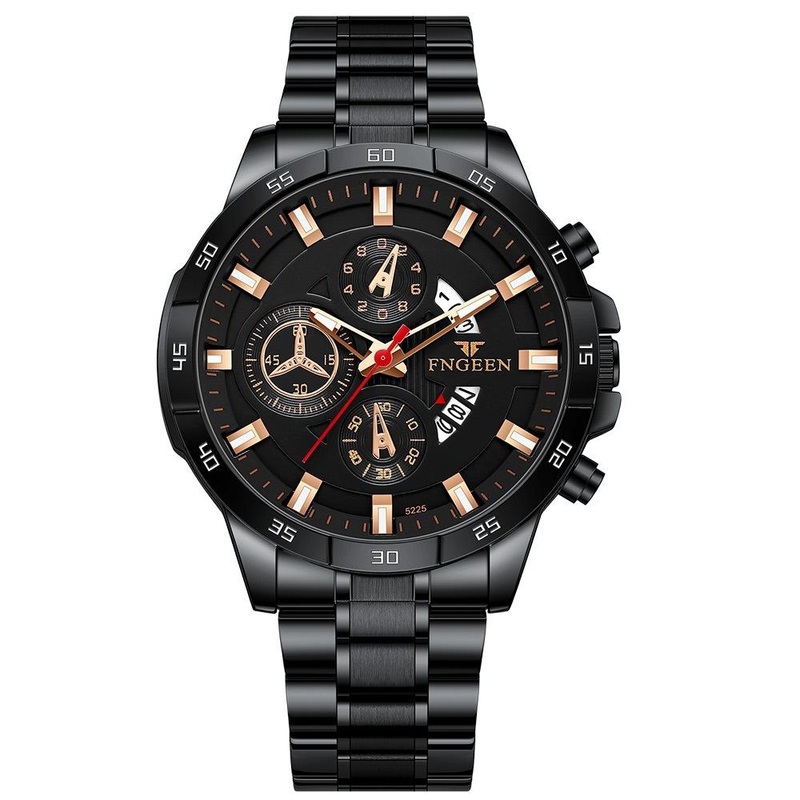 Waterproof Quartz Watch – Black Steel With Black Shell And Surface PRL-3062622060DBT