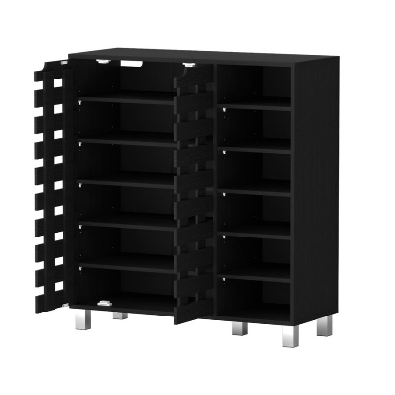 Artiss Shoe Rack Cabinet 6 Tier Storage Shelf Black FURNI-L-SHOE-2D-BK-AB