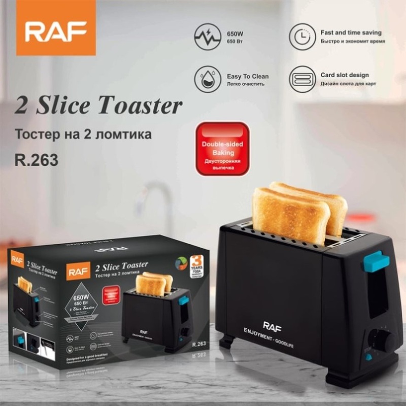 Electric Slice Toaster, toastie, sandwich maker Fast Efficient Toasting Breakfast V612-RAF_TOASTER