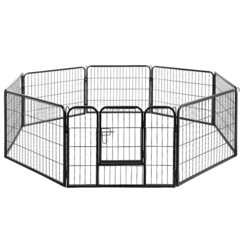 i.Pet 24 8 Panel Dog Playpen Pet Exercise Cage Enclosure Fence Play Pen PET-DOGPLAYPEN-H60