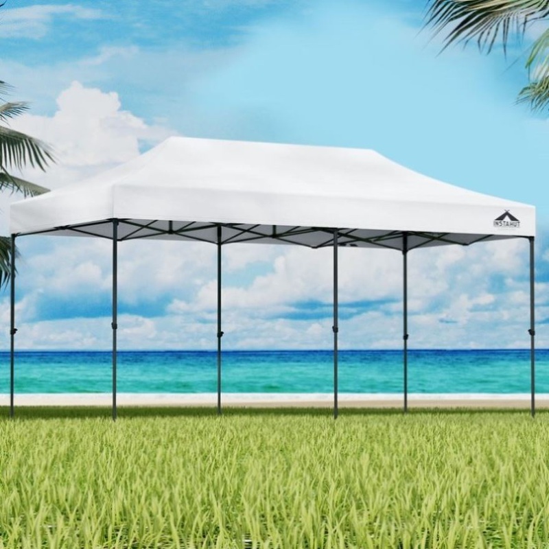 Instahut Gazebo Pop Up Marquee 3×6 Folding 500D Wedding Tent Base Pod White GAZEBO-T-3X6-F-WH-BASE