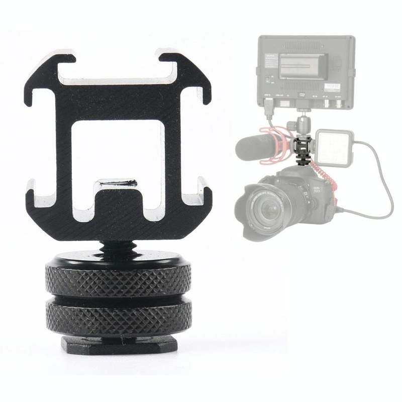 Universal Camera Hot Shoe Base – 2Pcs Three-Head Rotary PRL-12318140DBT