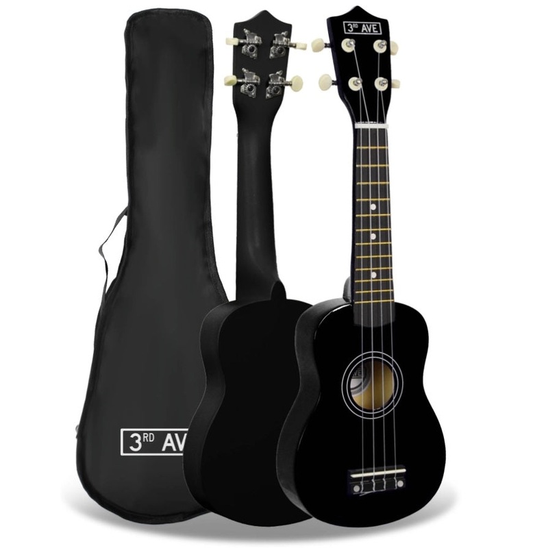 3rd Avenue Soprano Ukulele – Black V398-NM-STX40BK