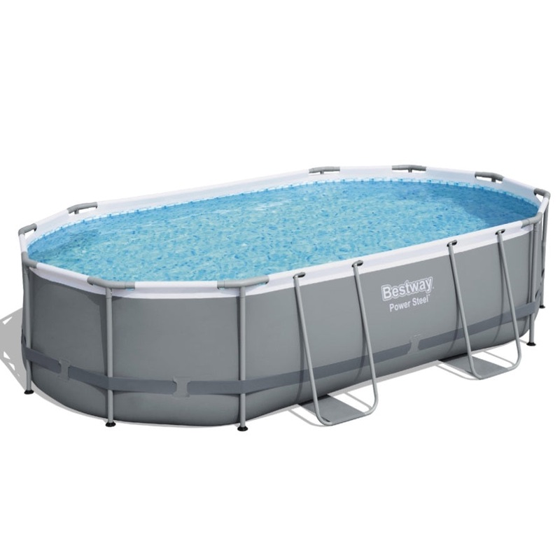 Bestway 488x305x107cm Swimming Pool Steel Frame Set w/ Pump Filter Ladder Cover BW-POOL-OV-488-56450