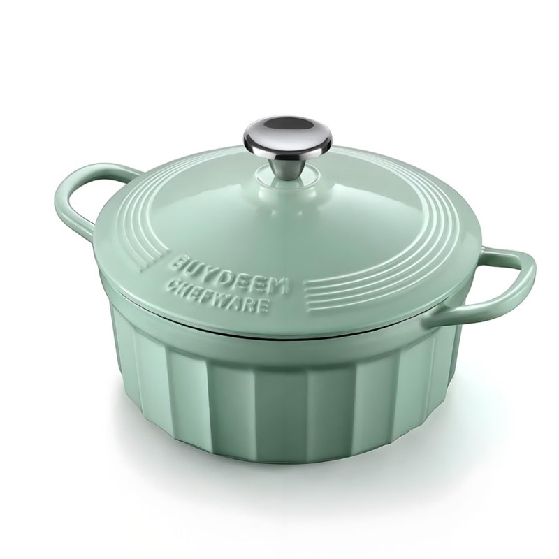 BUYDEEM Enameled Cast-Iron Dutch Oven V943-CP552-GREEN