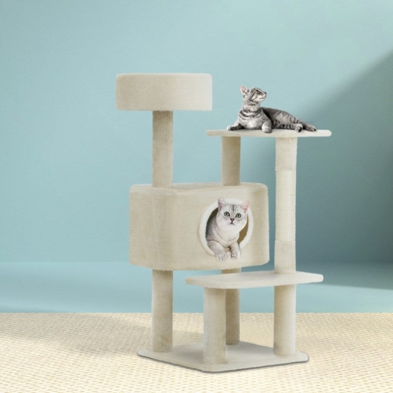 i.Pet Cat Tree 90cm Scratching Post Tower Scratcher Wood Condo House Bed Trees PET-CAT-APS014-BE