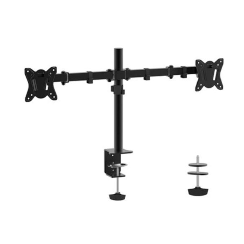 Shintaro Dual Monitor Mount for 10-27 Screen, Articulated Arms, F-Clamp & Bolt, 360 Rotation, 180 13SH-CT-LCD-DS1703AE