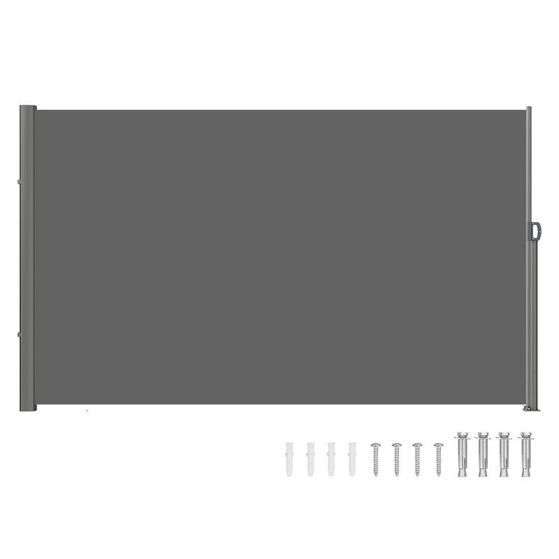 VEVOR Side Awning, 160X300m Aluminum Outdoor Privacy Screen, 280g Polyester Water-proof V952-ZYPF160X300CMGY01V0