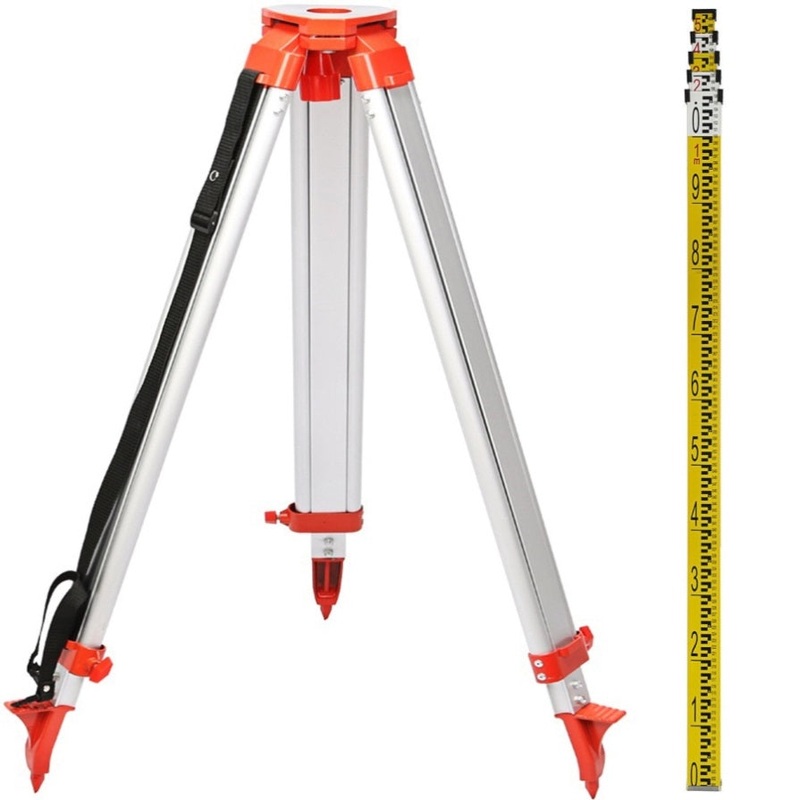 Vevor Super Combination 1.65m Aluminum Tripod + 5m Staff For Rotary Laser Leveltop V952-SJJ+BCZH000000001V0