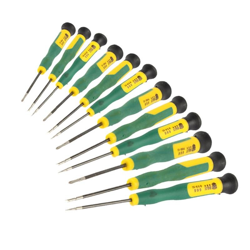 12-Piece Precision Screwdriver Set For Repairing T2-T8 Devices – Green PRL-1710-PTE-S