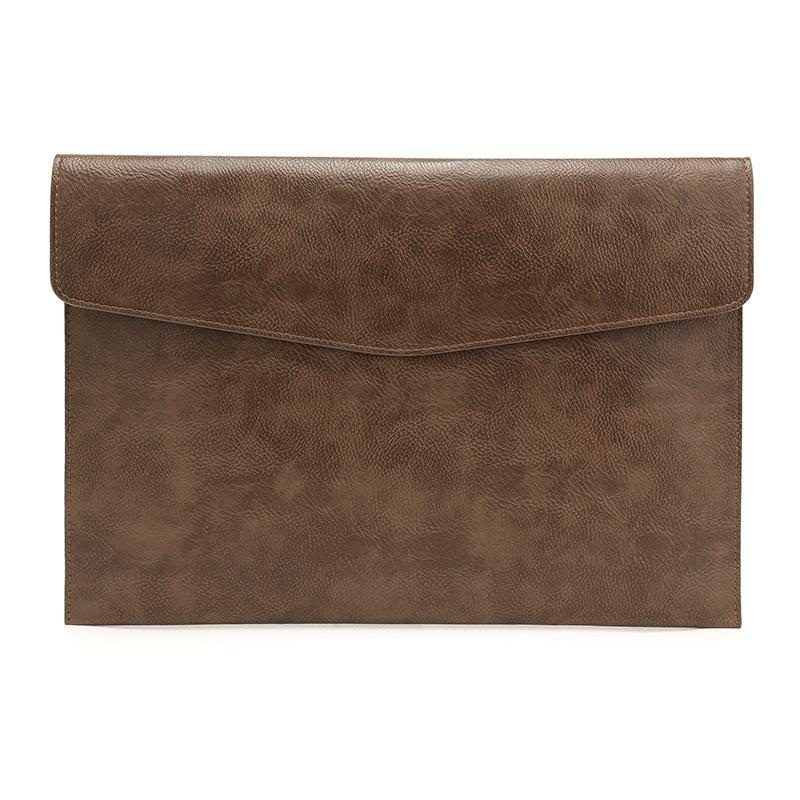 13.3 Inch Litchi Pattern Leather Laptop Sleeve – Dark Brown PRL-2002691060DBT