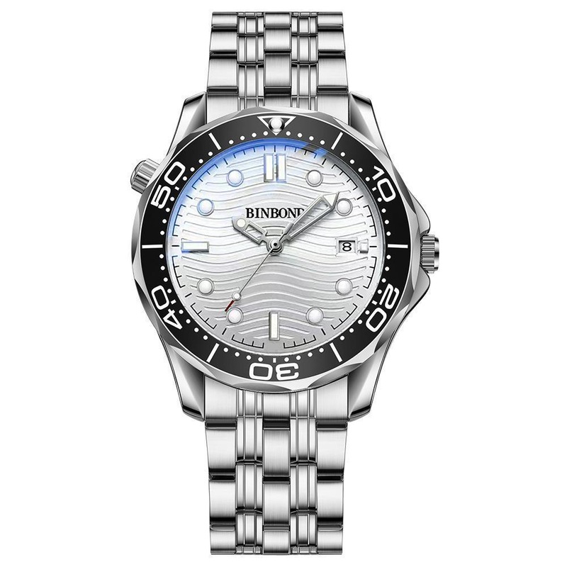 30M Waterproof Men Quartz Watch – White Steel With Luminous Surface PRL-2028043060DBT